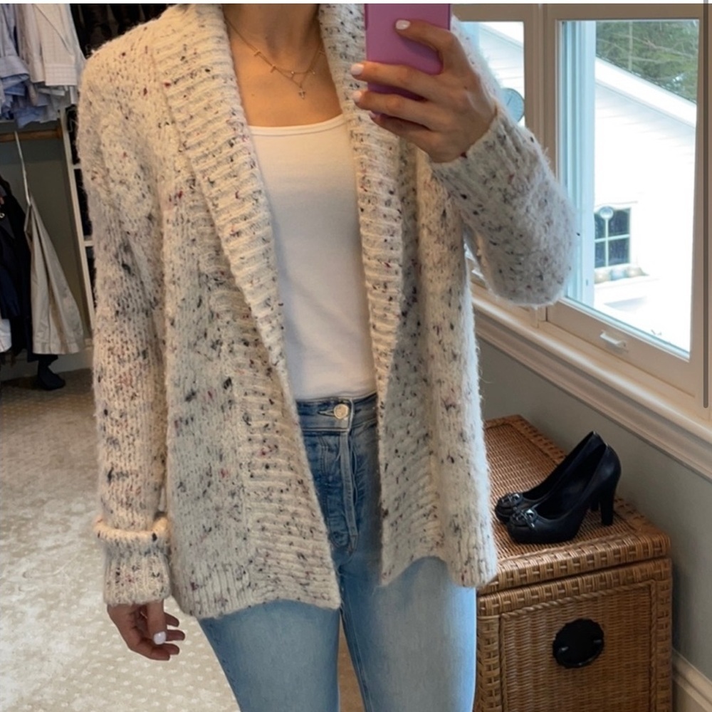 Leo & Sage | Open Front Speckled Alpaca Cardigan Size M/L